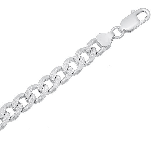 Luxe Layers Sterling Silver 8.5" 9.6MM Curb Pave Bracelet