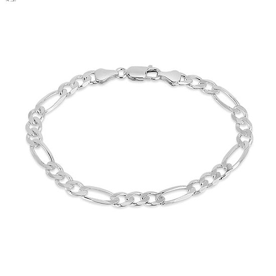 Luxe Layers Sterling Silver 8.5" 7.6MM Figaro Bracelet