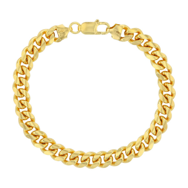 Luxe Layers 14KT Yellow Gold Plated Sterling Silver 8.5" 8.35MM Miami Cuban Link Bracelet