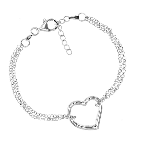 Sterling Silver Heart 7+1" Bracelet