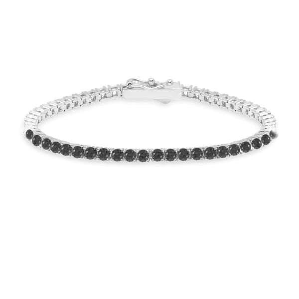 Crislu Platinum Plated Sterling Silver 2MM Cubic Zirconia 7" Tennis Bracelet