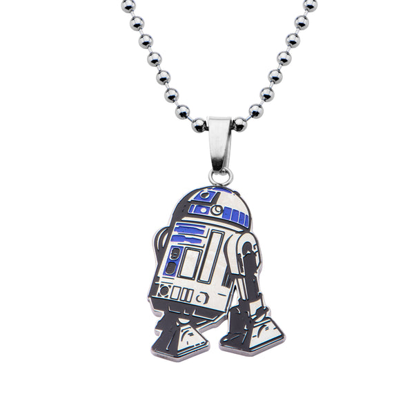 Stainless Steel 18" Star Wars R2D2 Pendant