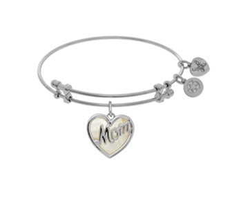 Silver-tone Base Metal Bangle Mom Bracelet