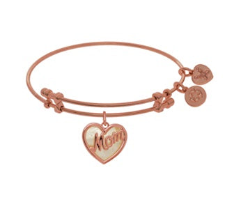 Rose-tone Base Metal Bangle Mom Bracelet