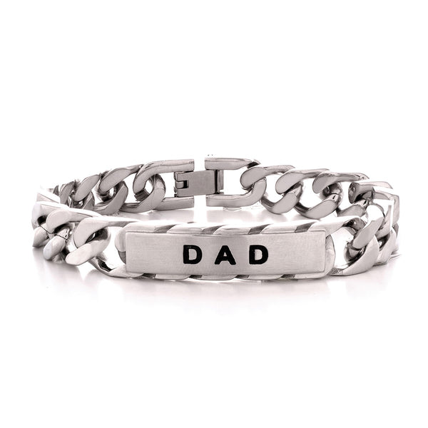 Stainless Steel 8.5" Curb Link Dad Bracelet