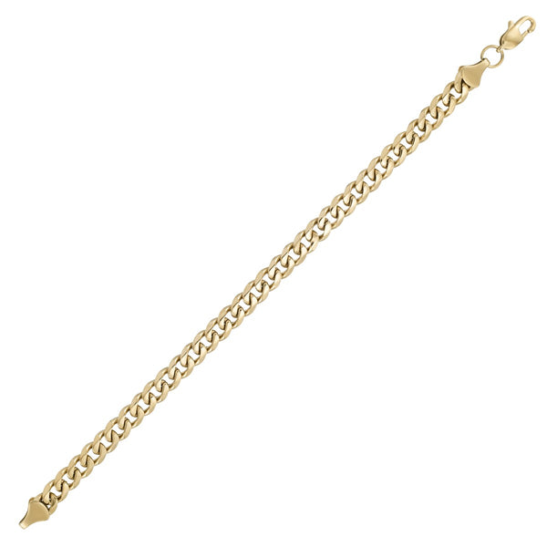 King by Simone I Smith Yellow Stainless Steel 8.5" 7MM Curb Link Bracelet