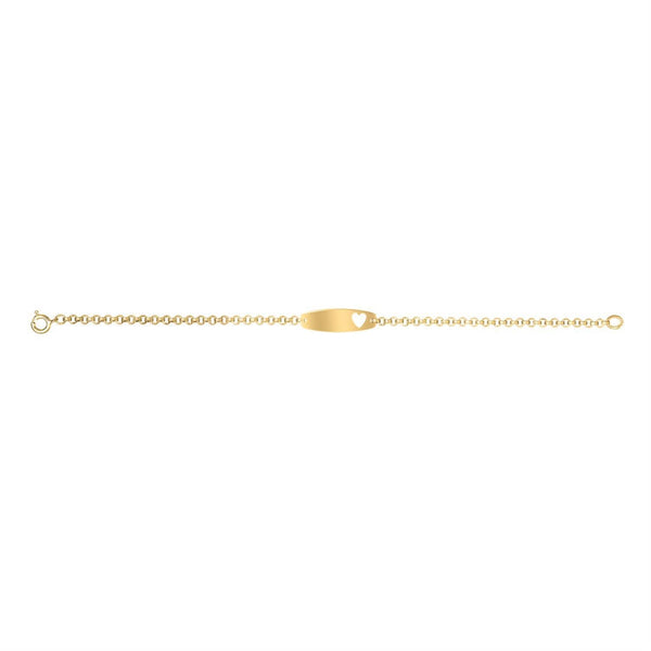 Kiddie Kraft 14KT Yellow Gold Filled 6" Childrens Heart ID Bracelet