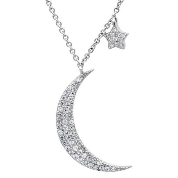 Crislu Platinum Plated Sterling Silver and Cubic Zirconia 18" Pendant