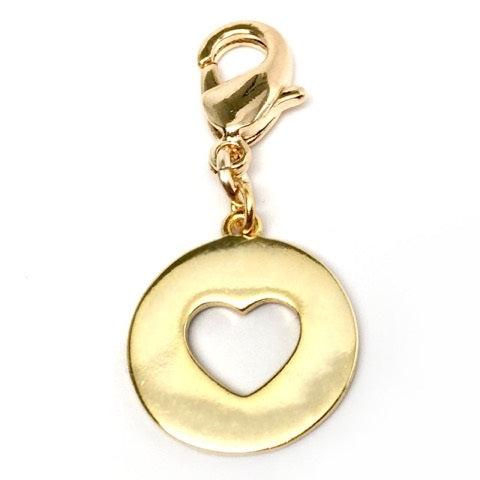 14KT Yellow Gold Plated Sterling Silver Heart Charm