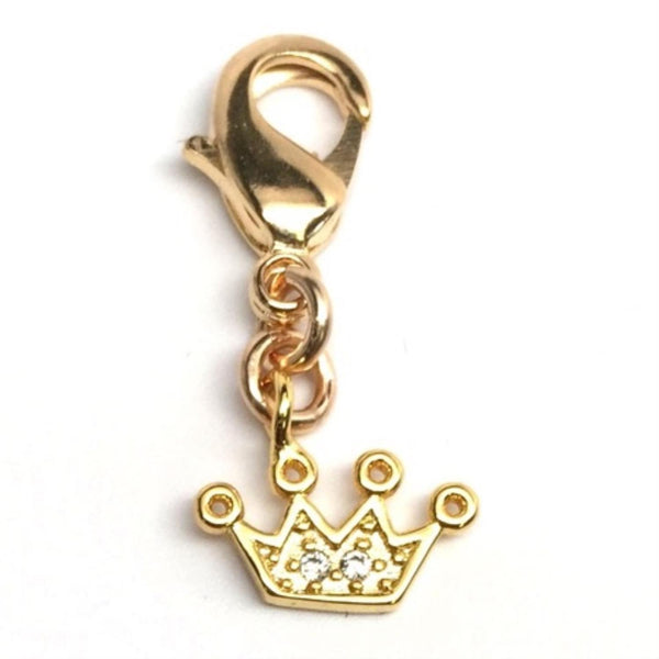 14KT Yellow Gold Plated Sterling Silver and Cubic Zirconia Charm