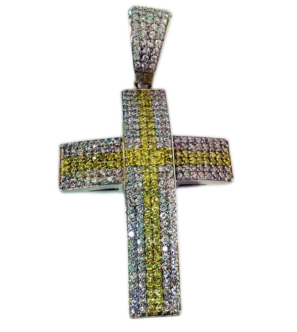 Luxe Layers Sterling Silver Cubic Zirconia Cross X-Large Pendant-Chain Not Included