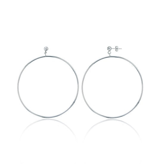 Sterling Silver 80MM Hoop Earrings