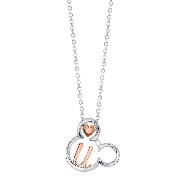 Sterling Silver 18" Initial Pendant; Initial U