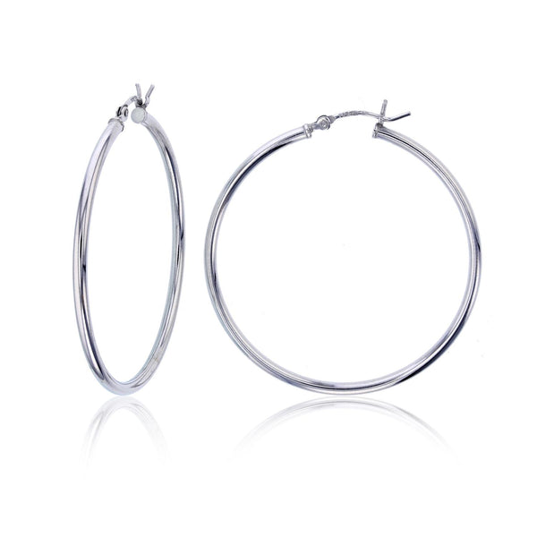 Sterling Silver 2X50MM Hoop Earrings