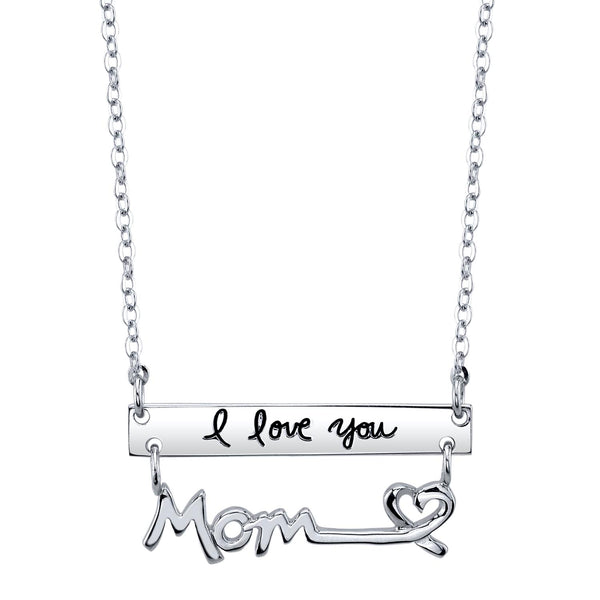 Sterling Silver 18" Mom Pendant