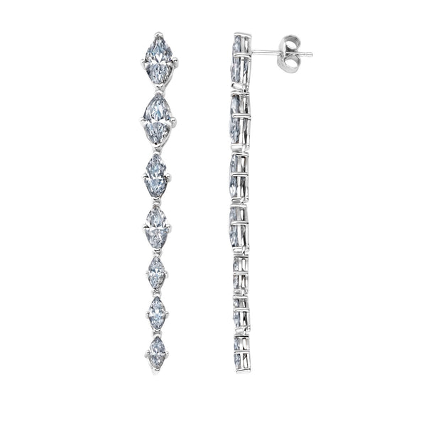 Crislu Platinum Plated Sterling Silver Cubic Zirconia Drop & Dangle Fashion Earrings