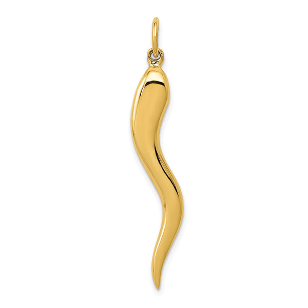 14k Large Italian Horn Charm