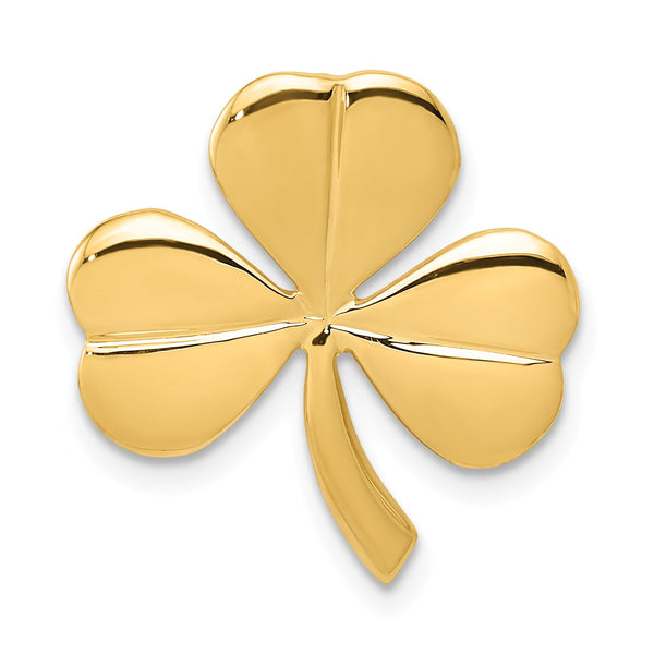 14KT Yellow Gold 20X18MM Shamrock Pendant-Chain Not Included