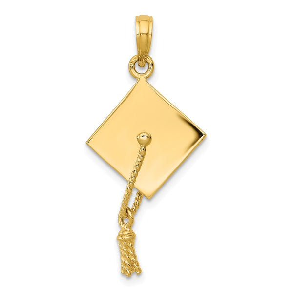 14KT Yellow Gold 30X15MM Graduation Cap Charm