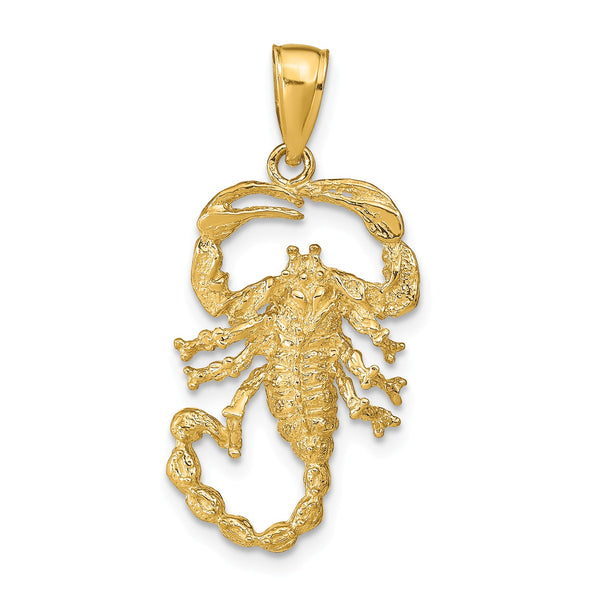 14KT Yellow Gold 30X14MM Scorpion Pendant-Chain Not Included