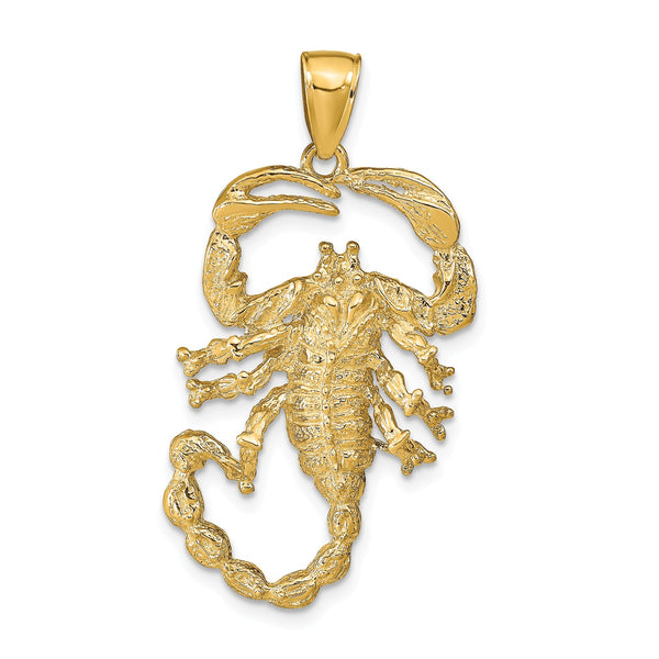 14KT Yellow Gold 39X19MM Scorpion Pendant-Chain Not Included