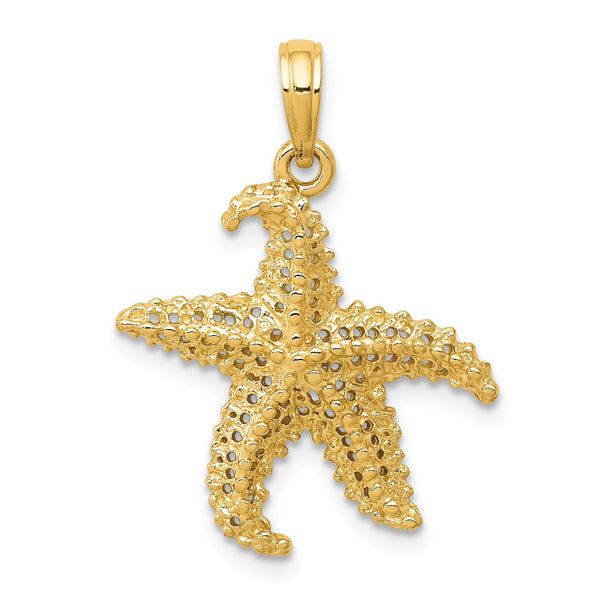 14KT Yellow Gold 24X20MM Starfish Pendant-Chain Not Included