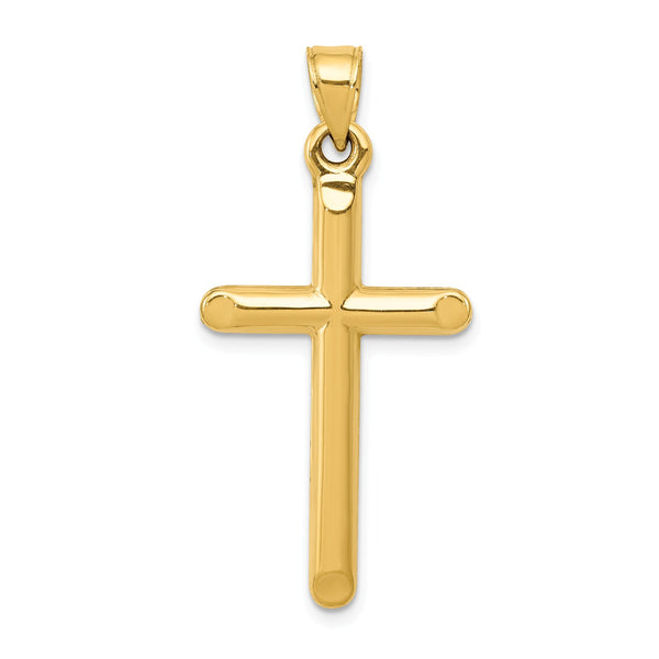 14KT Yellow Gold 35X17MM Three Dimensional Cross Pendant-Chain Not Included