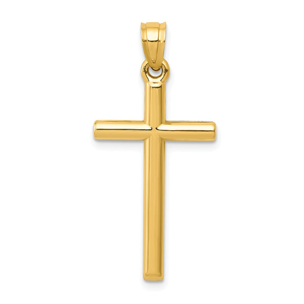 14KT Yellow Gold 31X15MM Three Dimensional Cross Pendant-Chain Not Included