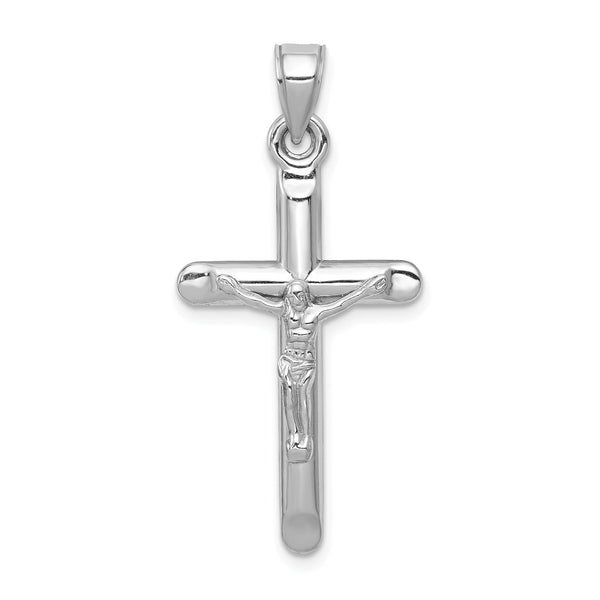 14KT White Gold 36X17MM Three Dimensional Crucifix Cross Pendant-Chain Not Included