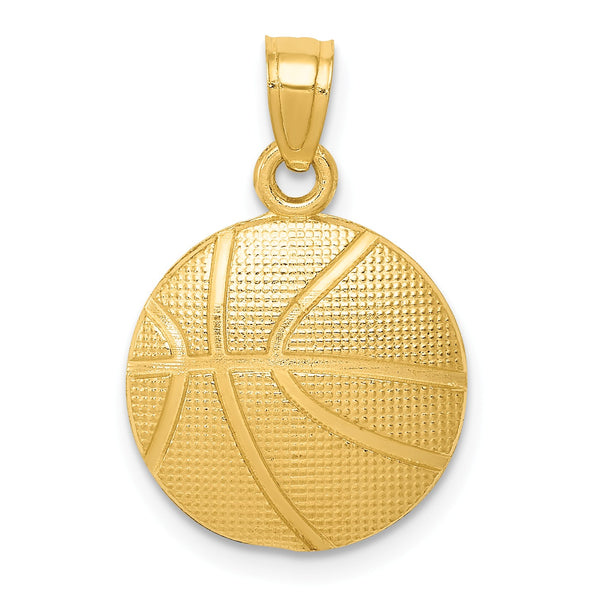 14KT Yellow Gold 21X14MM Basketball Pendant-Chain Not Included