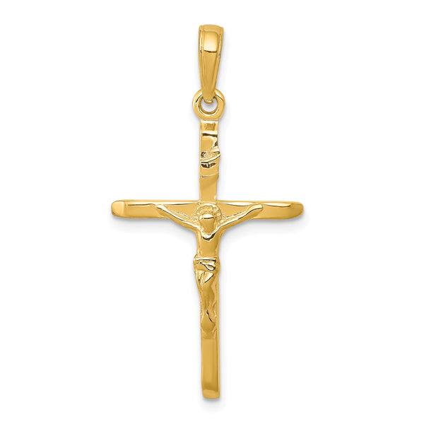 14KT Yellow Gold 34X19MM Crucifix Cross Pendant-Chain Not Included