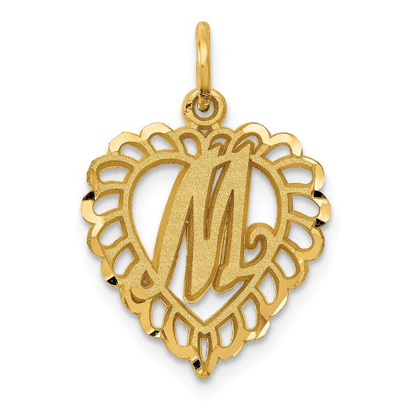 14k Initial M Charm