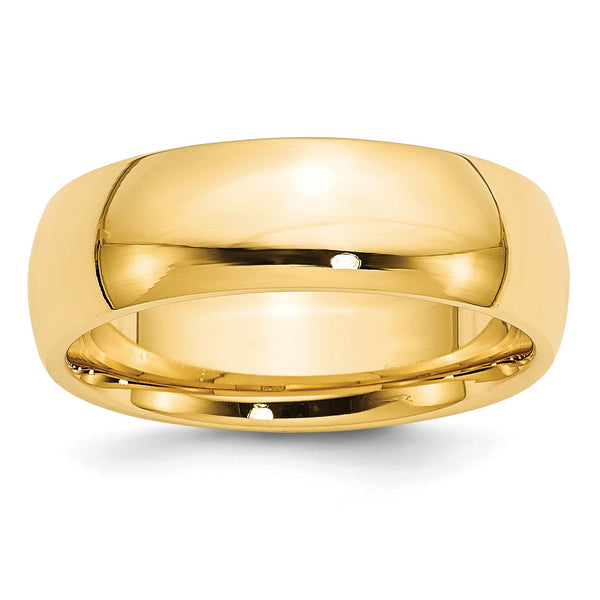 7MM Wedding Comfort Fit Ring in 14KT Yellow Gold; Size 5