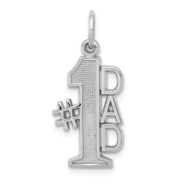 14k White Gold Polished #1 Dad Charm