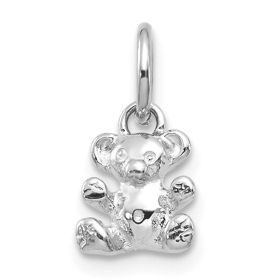 14KT White Gold 12X8MM Teddy Bear Charm