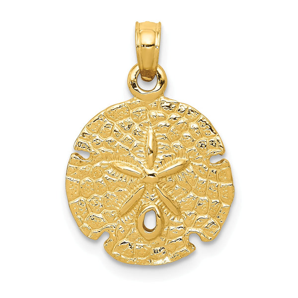 14KT Yellow Gold 21X15MM Sand Dollar Pendant-Chain Not Included