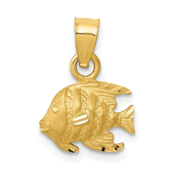 14KT Yellow Gold 16X10MM Fish Pendant-Chain Not Included