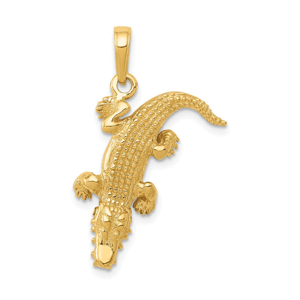 14k Moveable Alligator Pendant