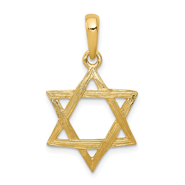 14KT Yellow Gold 24X15MM Star Of David Pendant-Chain Not Included