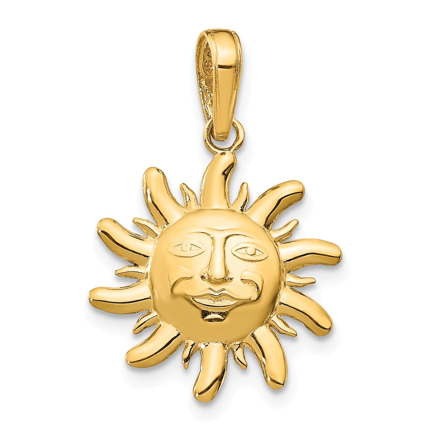 14k Diamond-Cut Small Sun Charm