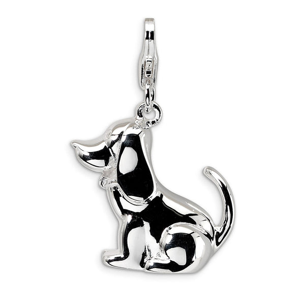 Sterling Silver 38X16MM Dog Charm