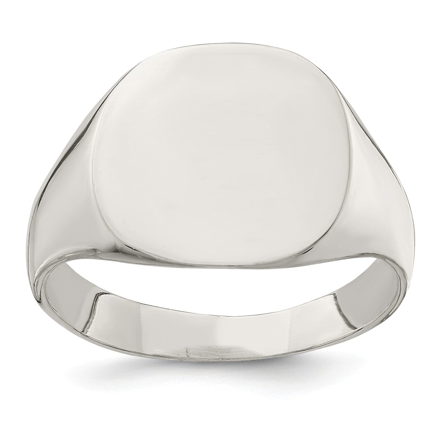 Sterling Silver 14X15MM Closed Back Signet Ring; Size 10