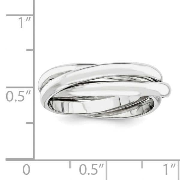 Twist Ring in 14KT White Gold; Size 7