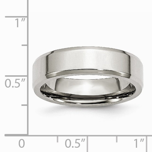 Stainless Steel Beveled Edge 6MM Polished Band