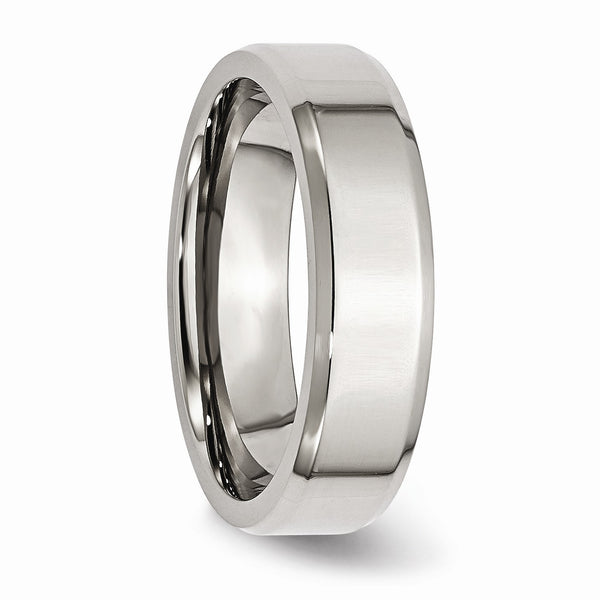 Stainless Steel Beveled Edge 6MM Polished Band