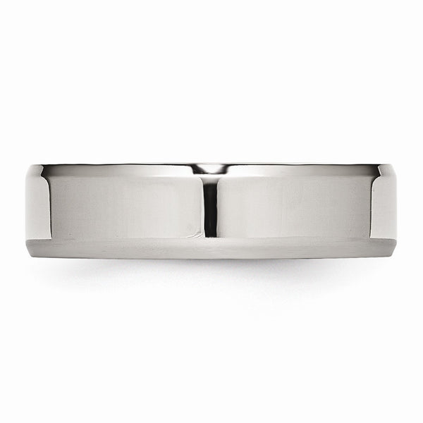 Stainless Steel Beveled Edge 6MM Polished Band