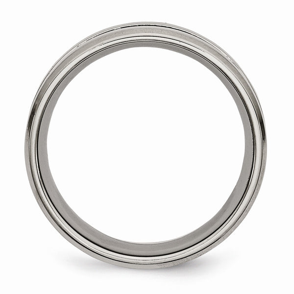 Titanium Grooved 8mm Brushed and Polished Band