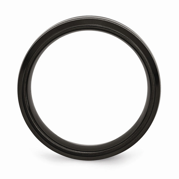 Titanium Black IP-plated Grooved 7mm Band