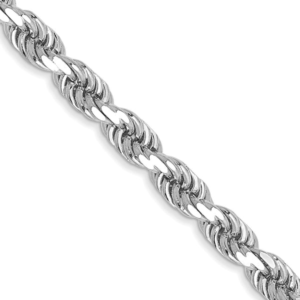 14KT White Gold 26" 3.5MM Diamond-cut Rope Chain