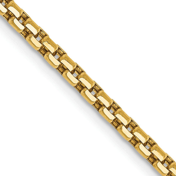 14KT Yellow Gold 18" 2.45MM Lobster Clasp Box Chain